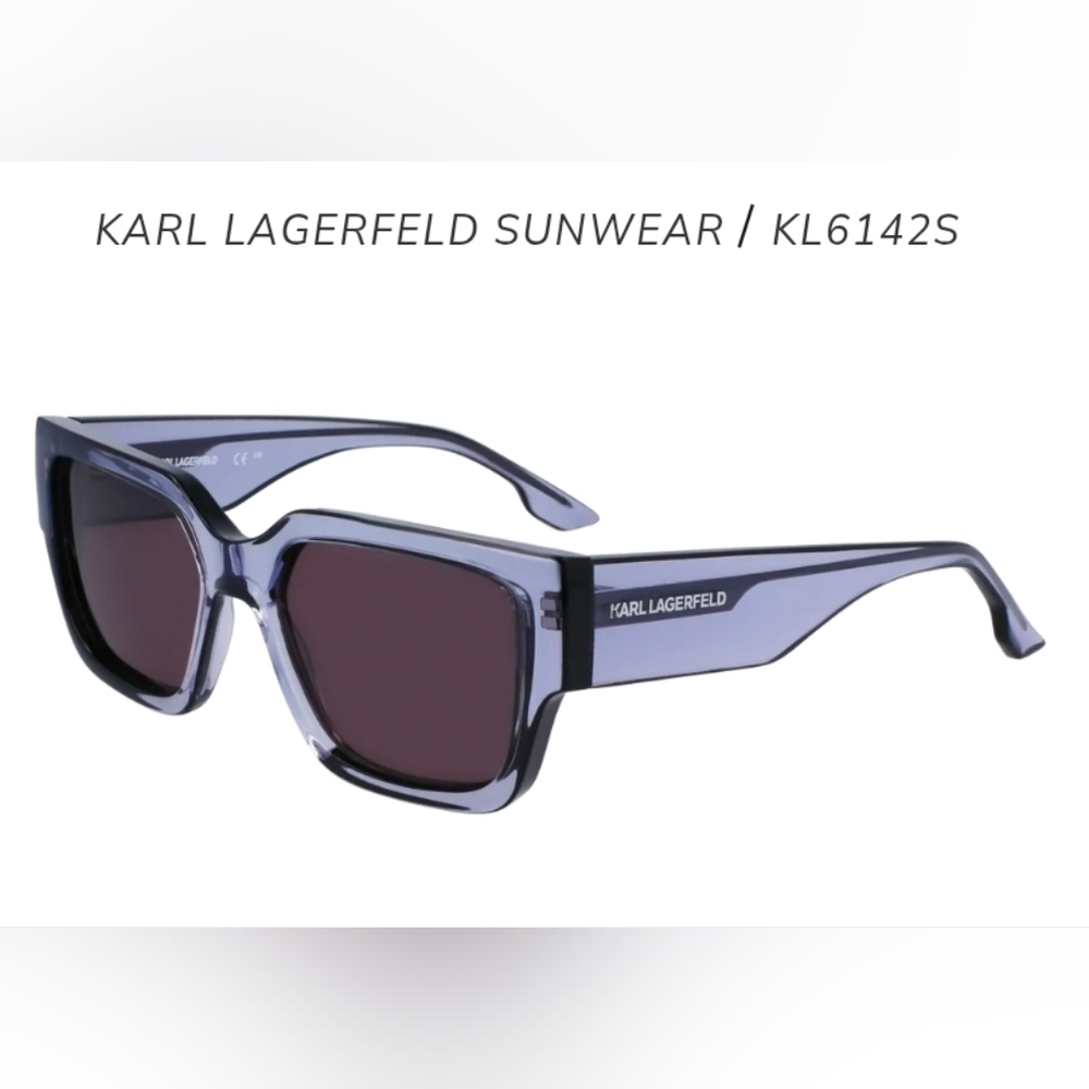 Karl Lagerfeld Square Sunglasses in Translucent Smoke Gray with Dark Lenses